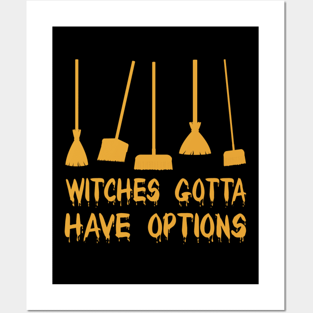 Witch Riding Brooms On A Dark Desert Highways Halloween Wall Art by Pannolinno